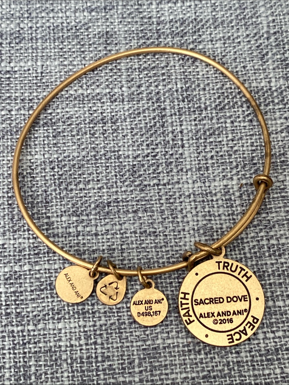 Alex and Ani Antique Gold Eagle Charm Bangle - Picture 3 of 3